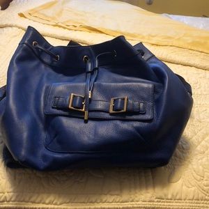 Juicy C  Leather drawstring electric blue backpack